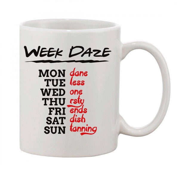 Printed Ceramic Coffee Mug - 1 Pieces, White, 11oz