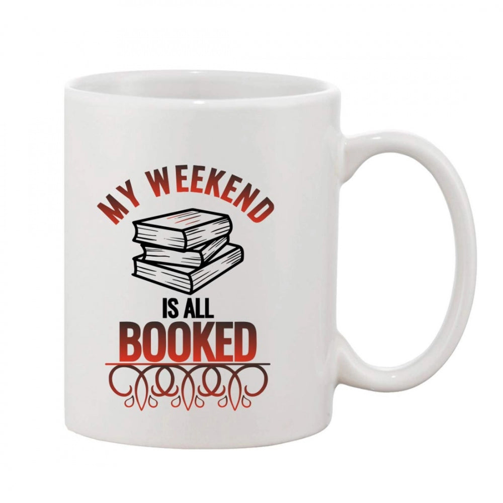 Printed Ceramic Coffee Mug - 1 Pieces, White, 11oz