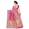 Women's Jacquard Silk Kanjivaram Jacquard Silk Saree With Blouse (Pink, 5-6 Mtrs)