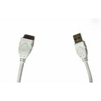 USB Male to Female Extension Cable 1.5 Yards Supports LCD, LED, TV USB Ports Connects Printer, PC, External Hard Drive (White)
