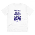 Men's PC Cotton Bengali Designs Printed T Shirt (Color: White, Thread Count: 180GSM)