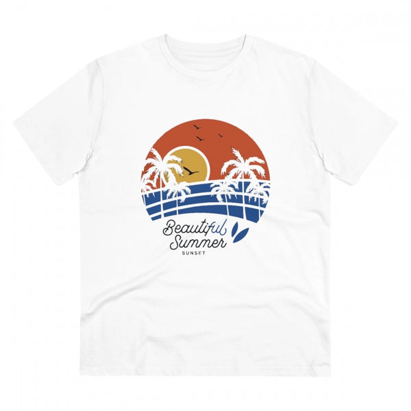 Men's PC Cotton Beautiful Summer Printed T Shirt (Color: White, Thread Count: 180GSM)