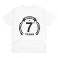 Men's PC Cotton 7th Anniversary Printed T Shirt (Color: White, Thread Count: 180GSM)