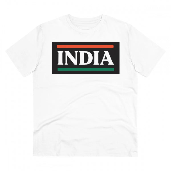 Men's PC Cotton India Printed T Shirt (Color: White, Thread Count: 180GSM)