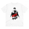 Men's PC Cotton Cricket Design Printed T Shirt (Color: White, Thread Count: 180GSM)