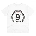 Men's PC Cotton 9th Anniversary Printed T Shirt (Color: White, Thread Count: 180GSM)