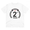 Men's PC Cotton 2nd Anniversary Printed T Shirt (Color: White, Thread Count: 180GSM)