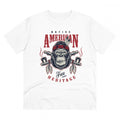 Men's PC Cotton Gorila Desing Printed T Shirt (Color: White, Thread Count: 180GSM)