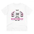 Men's PC Cotton 30th Birthday Printed T Shirt (Color: White, Thread Count: 180GSM)
