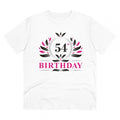Men's PC Cotton 54th Birthday Printed T Shirt (Color: White, Thread Count: 180GSM)