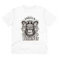 Men's PC Cotton Gorila Desing Printed T Shirt (Color: White, Thread Count: 180GSM)