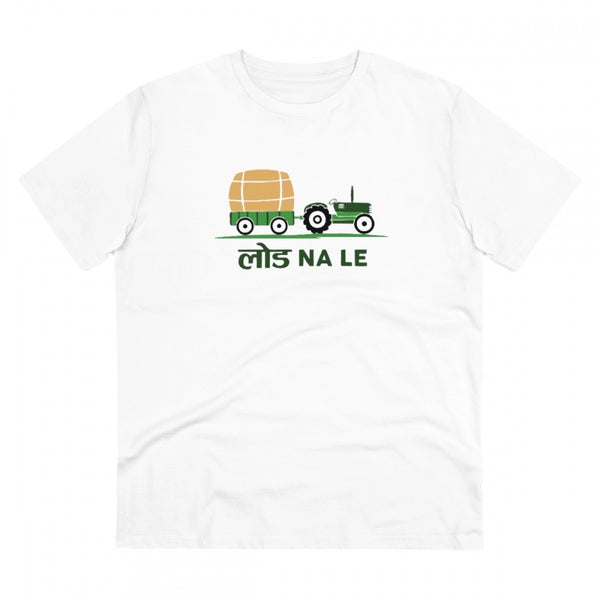 Men's PC Cotton Load Na Lee Printed T Shirt (Color: White, Thread Count: 180GSM)