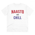 Men's PC Cotton Nasto And Chill Printed T Shirt (Color: White, Thread Count: 180GSM)