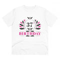 Men's PC Cotton 37th Birthday Printed T Shirt (Color: White, Thread Count: 180GSM)
