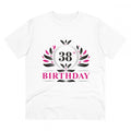 Men's PC Cotton 38th Birthday Printed T Shirt (Color: White, Thread Count: 180GSM)