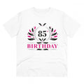 Men's PC Cotton 85th Birthday Printed T Shirt (Color: White, Thread Count: 180GSM)
