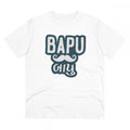 Men's PC Cotton Baapu Printed T Shirt (Color: White, Thread Count: 180GSM)