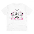 Men's PC Cotton 84th Birthday Printed T Shirt (Color: White, Thread Count: 180GSM)