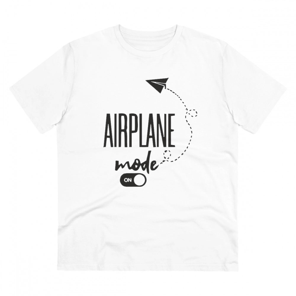 Men's PC Cotton Explore The Unseen Printed T Shirt (Color: White, Thread Count: 180GSM)