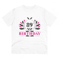 Men's PC Cotton 89th Birthday Printed T Shirt (Color: White, Thread Count: 180GSM)