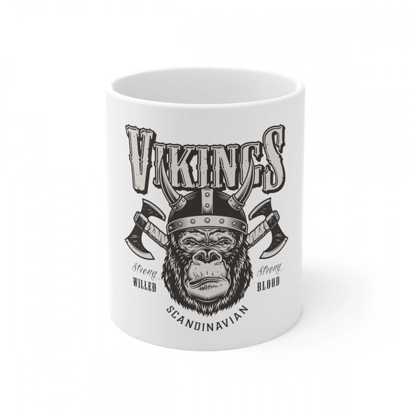 Ceramic Gorila Desing Printed Coffee Mug (Color: White, Capacity:330ml)