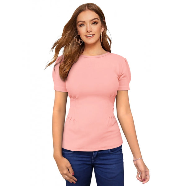 Women's Western Wear Hosiery T Shirts (Peach)