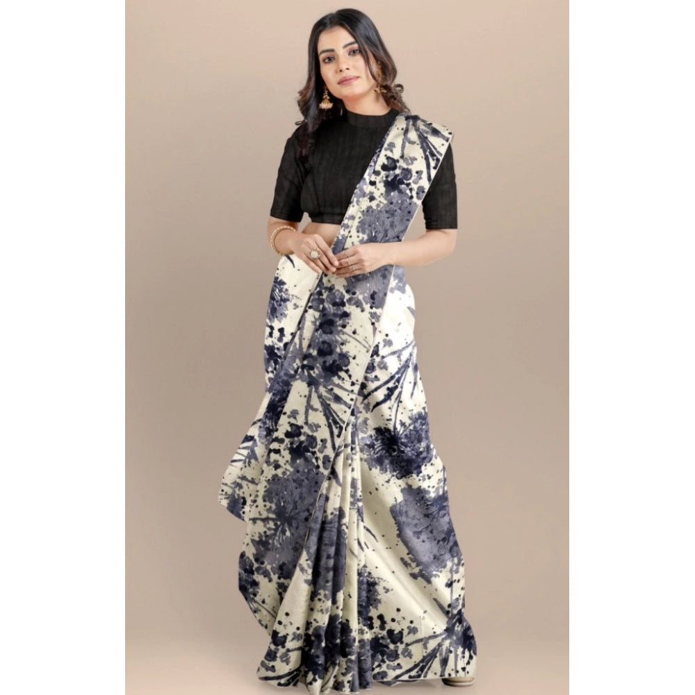 Women's Joya Silk Saree with Blouse (Black, 5-6 Mtrs)