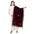 Women's Velvet Gotta Patti Dupatta (Purple, Length:  2.25 to 2.50 Mtr)