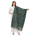 Women's Cotton Embroidered Dupatta (Green, Length:  2.25 to 2.50 Mtr)