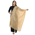 Women's Cotton Embroidered Dupatta (Gold, Length:  2.25 to 2.50 Mtr)