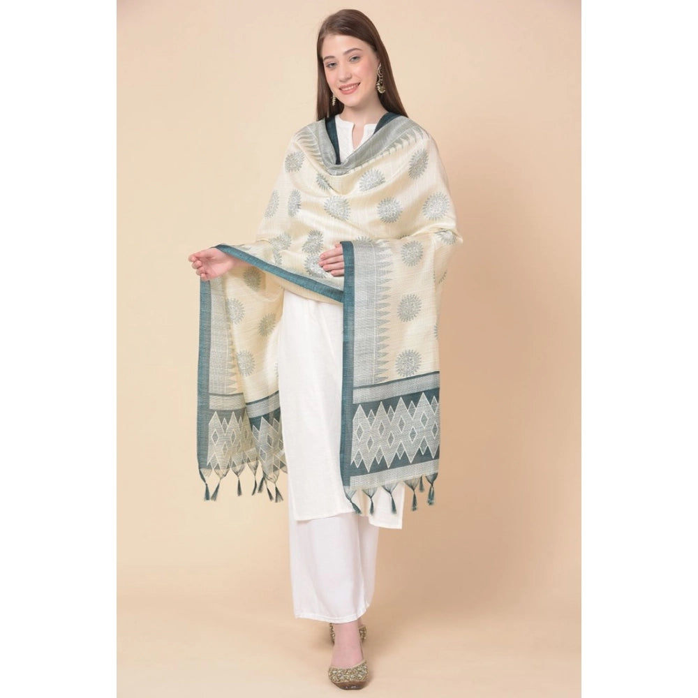 Women's Art Silk Printed Dupatta (Grey, Length:  2.25 to 2.50 Mtr)