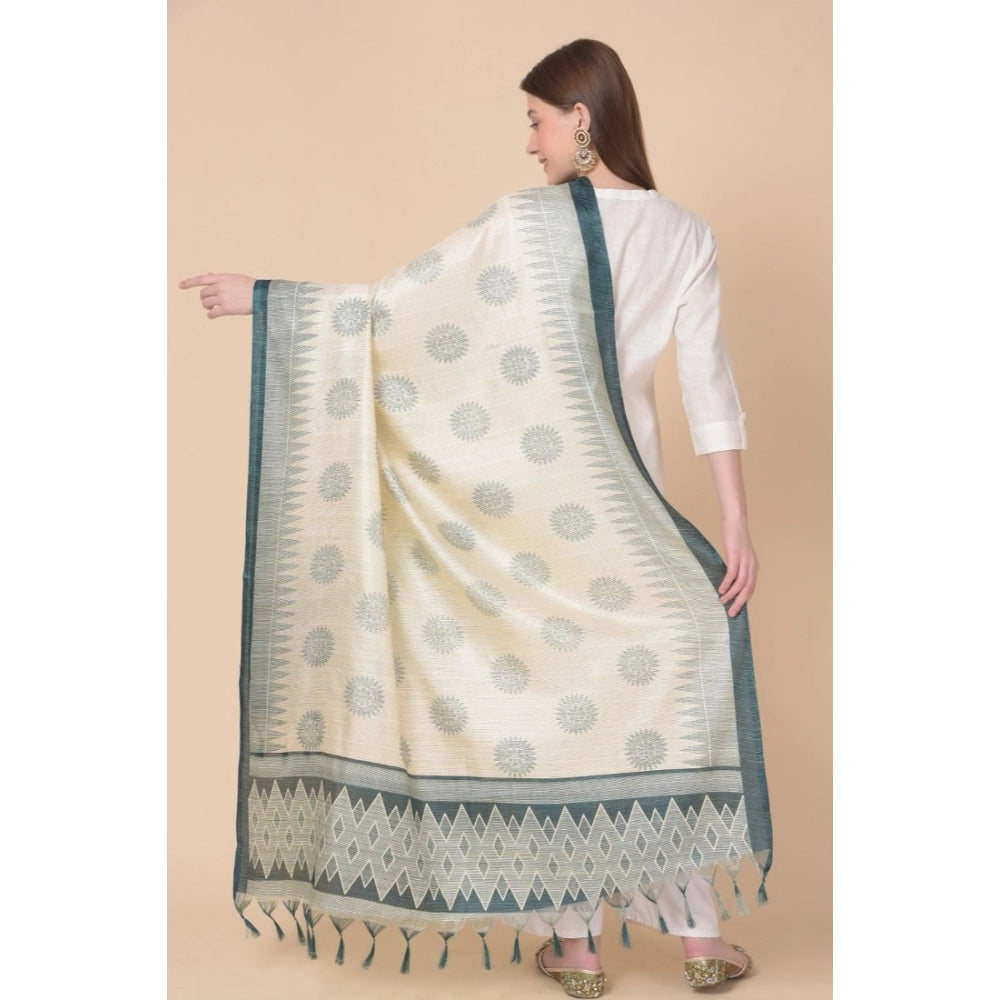 Women's Art Silk Printed Dupatta (Grey, Length:  2.25 to 2.50 Mtr)