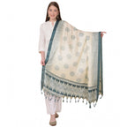 Women's Art Silk Printed Dupatta (Grey, Length:  2.25 to 2.50 Mtr)