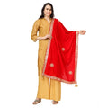 Women's Velvet Gotta Patti Dupatta (Red, Length:  2.25 to 2.50 Mtr)