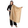 Women's Chanderi Solid Dupatta (Gold, Length:  2.25 to 2.50 Mtr)