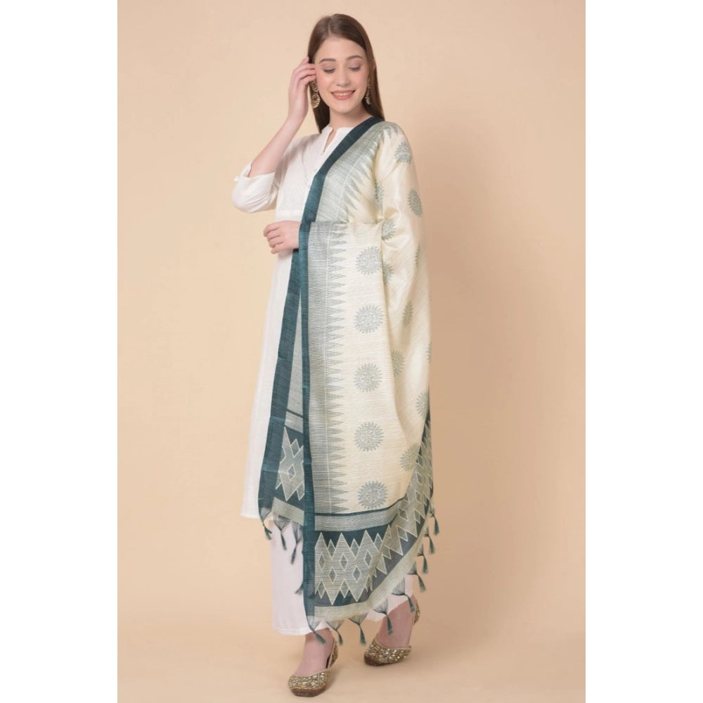 Women's Art Silk Printed Dupatta (Grey, Length:  2.25 to 2.50 Mtr)