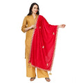 Women's Velvet Gotta Patti Dupatta (Pink, Length:  2.25 to 2.50 Mtr)