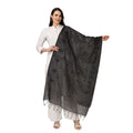 Women's Cotton Embroidered Dupatta (Black, Length:  2.25 to 2.50 Mtr)