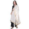 Women's Velvet Gotta Patti Dupatta (White, Length:  2.25 to 2.50 Mtr)
