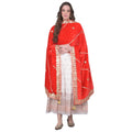 Women's Velvet Gotta Patti Dupatta (Red, Length:  2.25 to 2.50 Mtr)