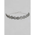 Women's Rose Gold Plated Alloy Choker (Silver &amp; Black)