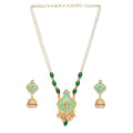 Women's Rose Gold Plated Alloy Necklace &amp; Earings Set (Green)