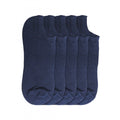 5 Pairs Unisex Casual Cotton Blended Solid Ankle length Socks (Navy)