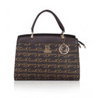 Women's Faux Leather Printed Handbag (Coffee)