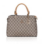 Women's Faux Leather Printed Handbag (Camel)