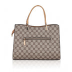 Women's Faux Leather Printed Handbag (Camel)