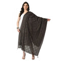 Women's Chanderi Self Design Dupatta (Dark Browm, Length:  Free Size)