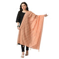 Women's Chanderi Self Design Dupatta (Peach, Length:  Free Size)