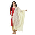 Women's Chanderi Self Design Dupatta (Off White, Length:  Free Size)