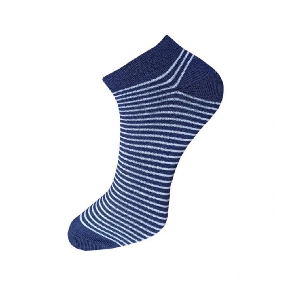 3_Pair Set Unisex Casual Cotton Striped Ankle Length Socks (Multicolor)